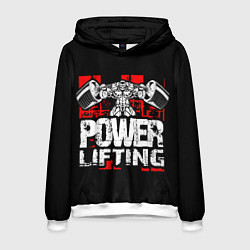 Толстовка-худи мужская Пауэрлифтинг монстер, цвет: 3D-белый