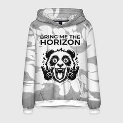 Толстовка-худи мужская Bring Me the Horizon рок панда на светлом фоне, цвет: 3D-белый