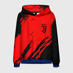 Толстовка-худи мужская Juventus краски спорт фк, цвет: 3D-синий