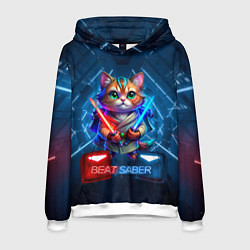 Мужская толстовка Beat Saber кот музыкальный джедай