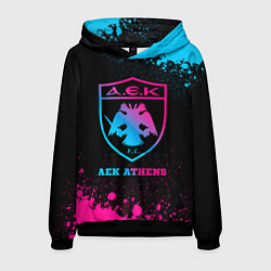 Толстовка-худи мужская AEK Athens - neon gradient, цвет: 3D-черный
