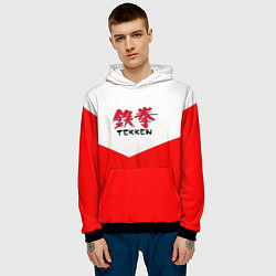 Толстовка-худи мужская Tekken текстура файтинг япония, цвет: 3D-черный — фото 2