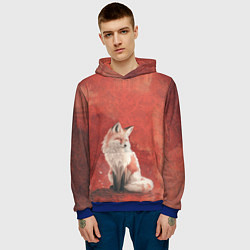 Толстовка-худи мужская Притомившейся лис, цвет: 3D-синий — фото 2