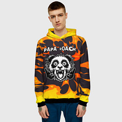 Толстовка-худи мужская Papa Roach рок панда и огонь, цвет: 3D-черный — фото 2