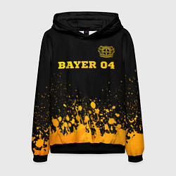 Толстовка-худи мужская Bayer 04 - gold gradient посередине, цвет: 3D-черный