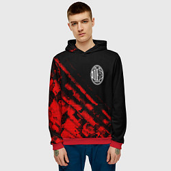 Толстовка-худи мужская AC Milan sport grunge, цвет: 3D-красный — фото 2