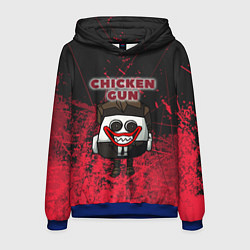 Толстовка-худи мужская Chicken gun clown, цвет: 3D-синий