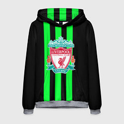 Толстовка-худи мужская Liverpool line green, цвет: 3D-меланж