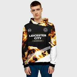 Толстовка-худи мужская Leicester City legendary sport fire, цвет: 3D-черный — фото 2