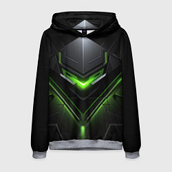 Мужская толстовка Green and black abstract style