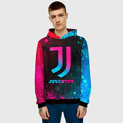 Толстовка-худи мужская Juventus - neon gradient, цвет: 3D-черный — фото 2