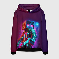 Мужская толстовка Cyberpunk and Minecraft - collaboration ai art