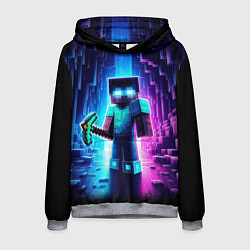Мужская толстовка Minecraft - neon character ai art
