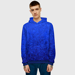 Толстовка-худи мужская Ультрамарин синий абстрактный, цвет: 3D-синий — фото 2
