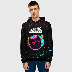 Толстовка-худи мужская Arctic Monkeys - rock star cat, цвет: 3D-черный — фото 2