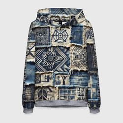 Мужская толстовка Татуировки майя на дениме