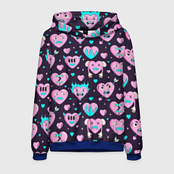 Мужская толстовка Паттерн с арт сердцами