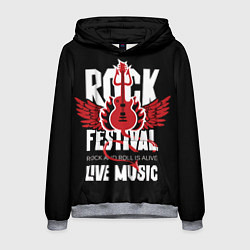 Мужская толстовка Rock festival - live music