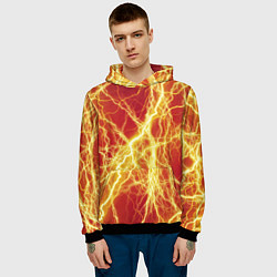 Толстовка-худи мужская Lightning strikes, цвет: 3D-черный — фото 2