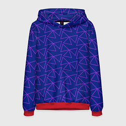 Толстовка-худи мужская Паттерн из контурных треугольников, цвет: 3D-красный