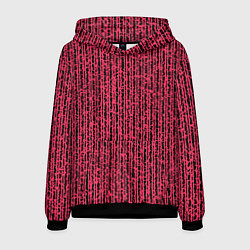 Толстовка-худи мужская Чёрно-розовый абстрактный полосы, цвет: 3D-черный