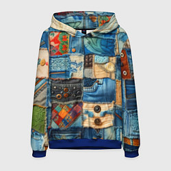 Мужская толстовка Vanguard denim patchwork - ai art