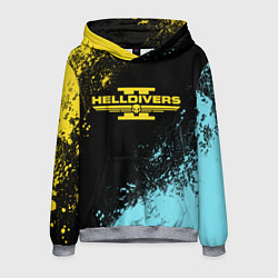 Мужская толстовка Helldivers 2 logo yellow and blue splash