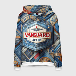 Толстовка-худи мужская Vanguard denim patchwork - ai art, цвет: 3D-белый