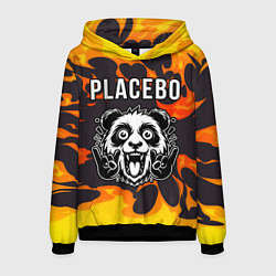 Мужская толстовка Placebo рок панда и огонь