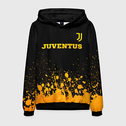 Толстовка-худи мужская Juventus - gold gradient посередине, цвет: 3D-черный