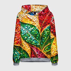 Толстовка-худи мужская Яркая мозаика с разноцветным абстрактным узором и, цвет: 3D-меланж