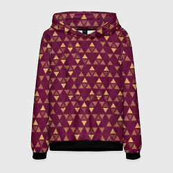 Мужская толстовка Бордо с жёлтыми треугольниками текстурированный па