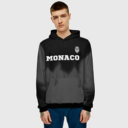 Толстовка-худи мужская Monaco sport на темном фоне посередине, цвет: 3D-черный — фото 2