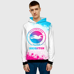 Толстовка-худи мужская Brighton neon gradient style, цвет: 3D-черный — фото 2