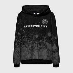Толстовка-худи мужская Leicester City sport на темном фоне посередине, цвет: 3D-черный
