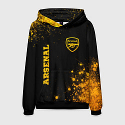 Толстовка-худи мужская Arsenal - gold gradient вертикально, цвет: 3D-черный