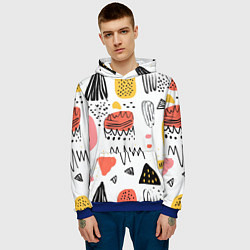 Толстовка-худи мужская Паттерн узоры, цвет: 3D-синий — фото 2