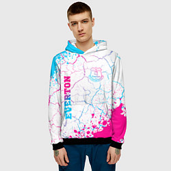 Толстовка-худи мужская Everton neon gradient style вертикально, цвет: 3D-черный — фото 2