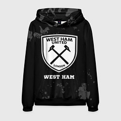 Толстовка-худи мужская West Ham sport на темном фоне, цвет: 3D-черный