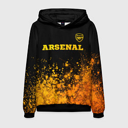 Толстовка-худи мужская Arsenal - gold gradient посередине, цвет: 3D-черный