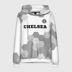 Толстовка-худи мужская Chelsea sport на светлом фоне посередине, цвет: 3D-белый