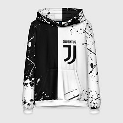 Толстовка-худи мужская Juventus краски текстура спорт, цвет: 3D-белый