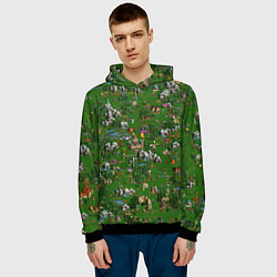 Толстовка-худи мужская Герои 3 Карта Сопряжения, цвет: 3D-черный — фото 2