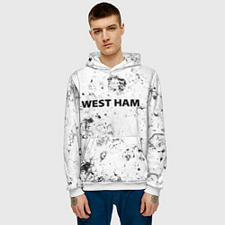 Толстовка-худи мужская West Ham dirty ice, цвет: 3D-белый — фото 2