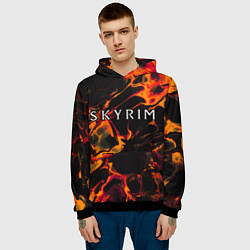 Толстовка-худи мужская Skyrim red lava, цвет: 3D-черный — фото 2