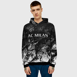 Толстовка-худи мужская AC Milan black graphite, цвет: 3D-черный — фото 2