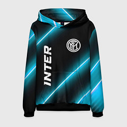 Толстовка-худи мужская Inter неоновые лампы, цвет: 3D-черный