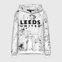Толстовка-худи мужская Leeds United dirty ice, цвет: 3D-белый