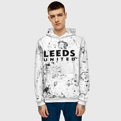 Толстовка-худи мужская Leeds United dirty ice, цвет: 3D-белый — фото 2