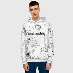 Толстовка-худи мужская Real Madrid dirty ice, цвет: 3D-белый — фото 2